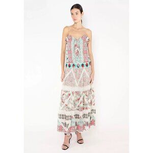 Etro Beaded Geometric Maxi Dress Multi Size IT 44/ US 8/ Medium